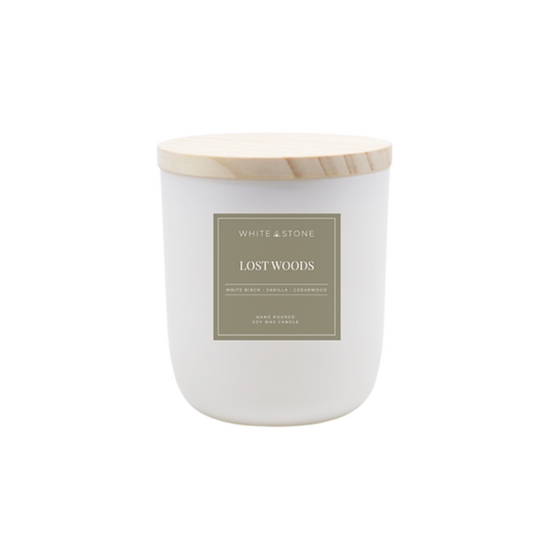 White Stone Candles White Stone Candle Lost Woods 1 Wick