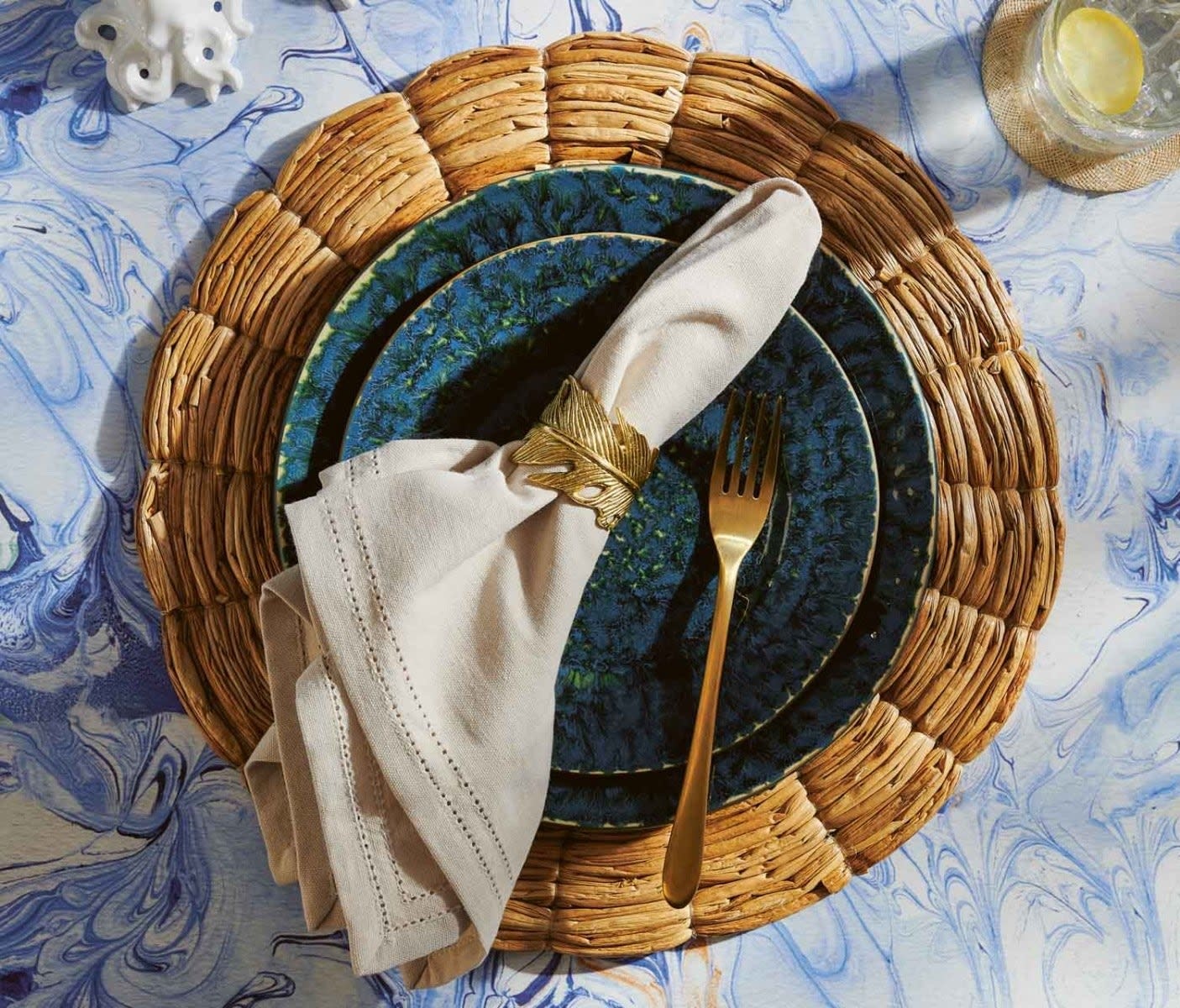 Blue Pheasant Alba Gold Flatware Set