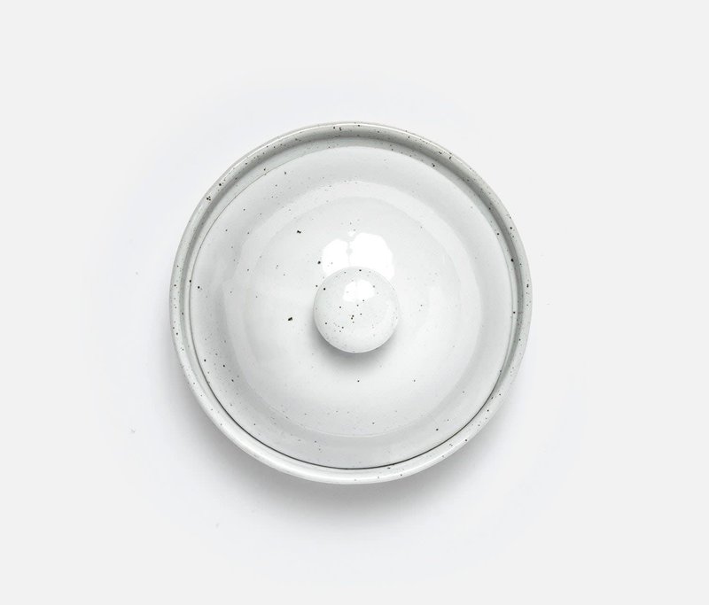 Blue Pheasant Marcus White Salt Glaze Cloche Serving Platter Small