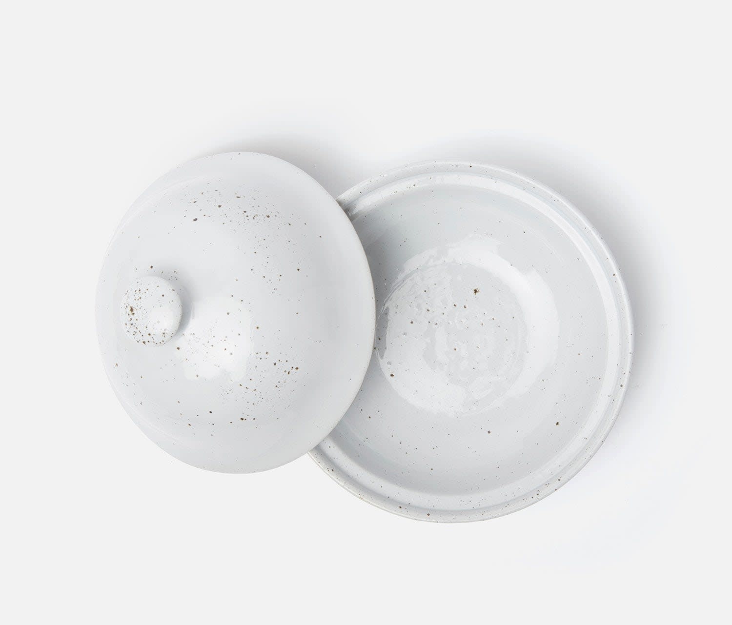 Blue Pheasant Marcus White Salt Glaze Cloche Serving Platter Small