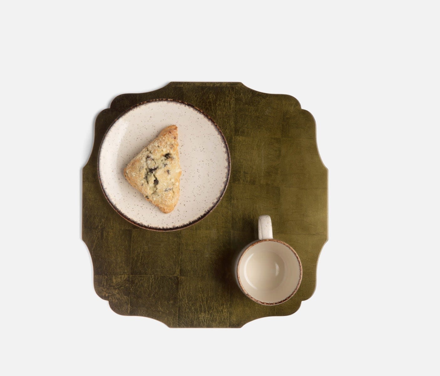 Blue Pheasant Isabelle Olive Silver Leaf Placemat