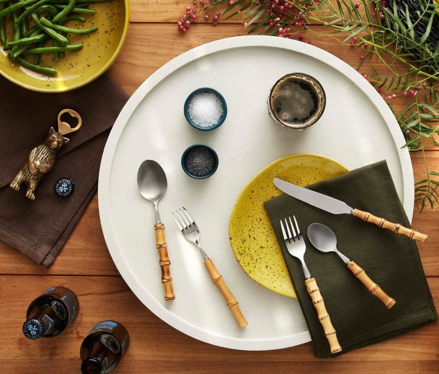 Blue Pheasant Betty Napkin Dark Olive - Set of 4