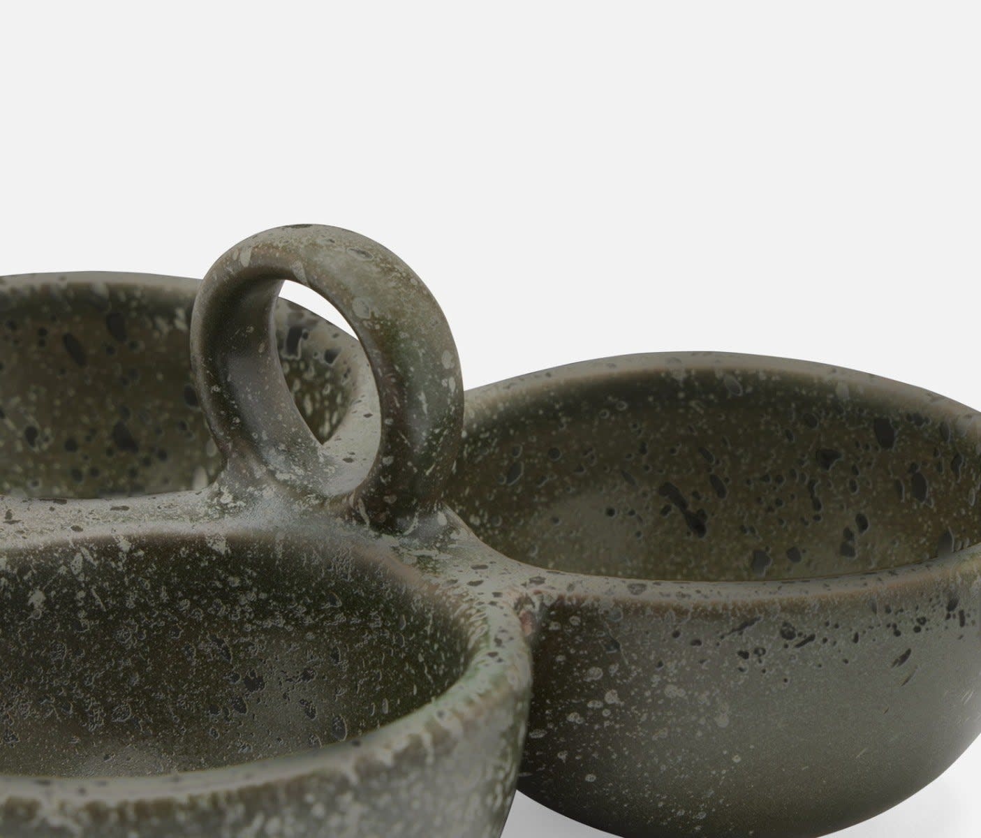 Blue Pheasant Desmond Gray Salt Glaze Triple Nut Dish