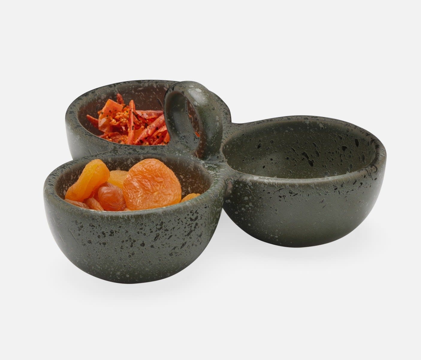 Blue Pheasant Desmond Gray Salt Glaze Triple Nut Dish