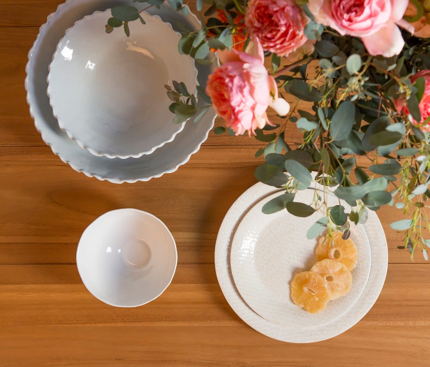 Blue Pheasant Adina Large Antique White Serving Bowl