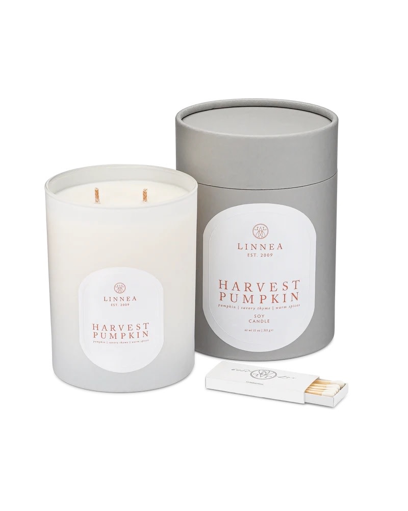 Linnea Harvest Pumpkin Two Wick Candle