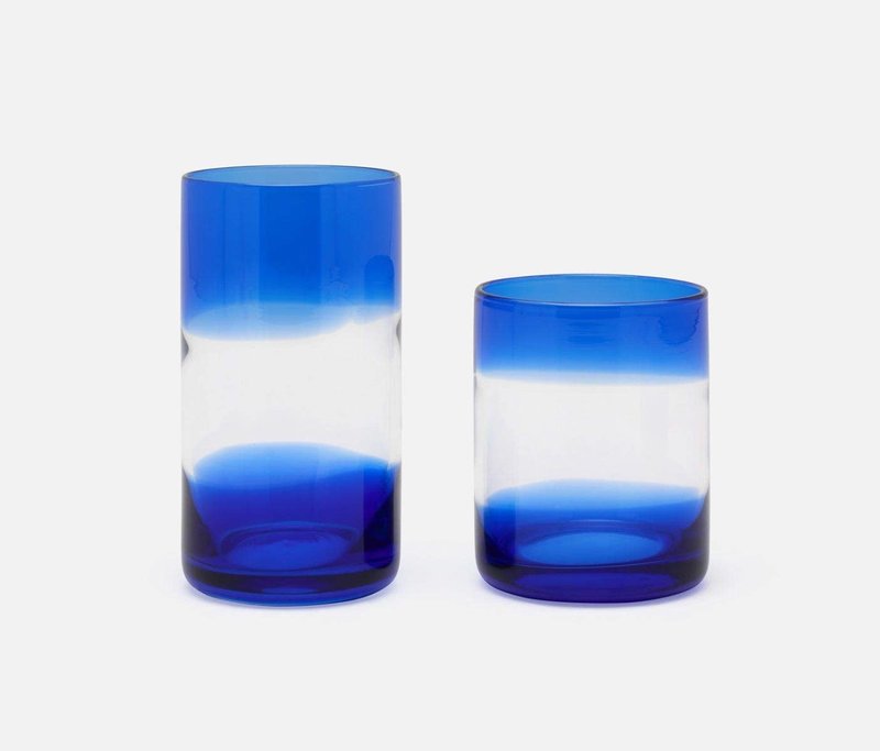 Blue Pheasant Nicolas Blue/Clear Highball Glass