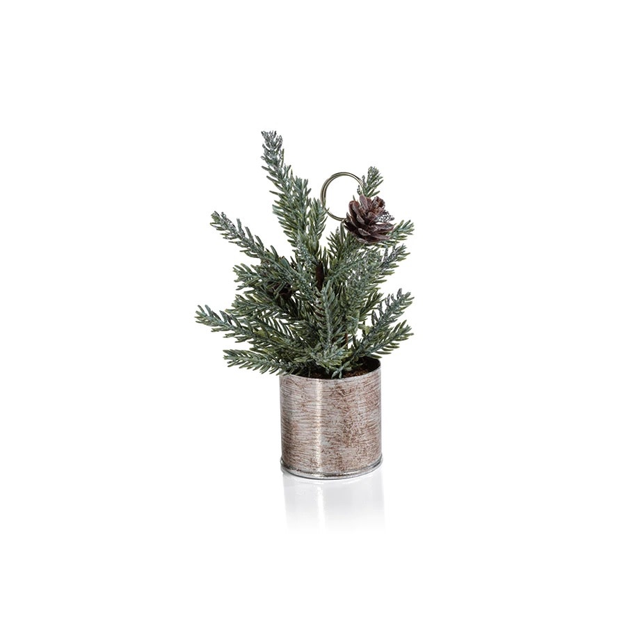 Zodax Pine in Silver Bucket Place Card Holder