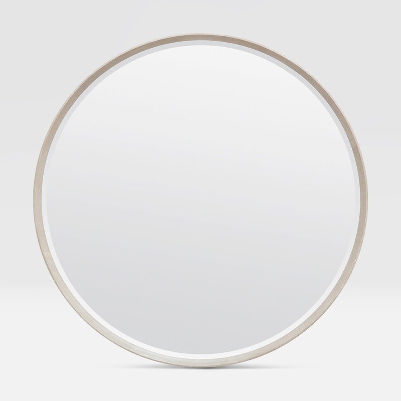 Made Goods Emma Mirror 44"D Sand Realistic Faux Shagreen