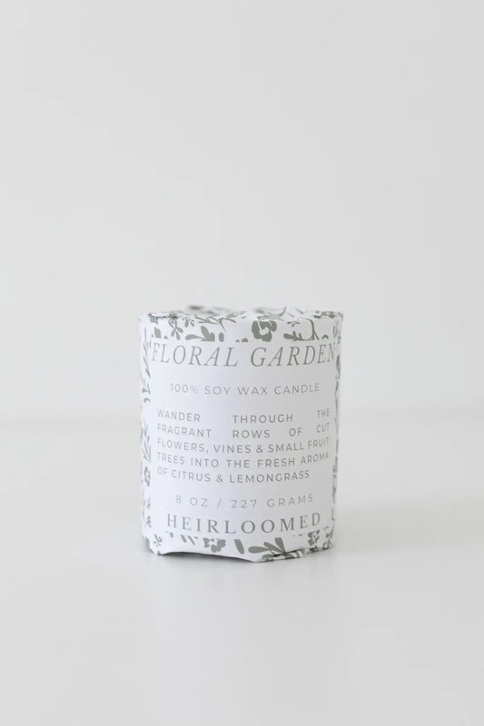 Heirloomed Collection Floral Garden Wrapped Pattern Candle