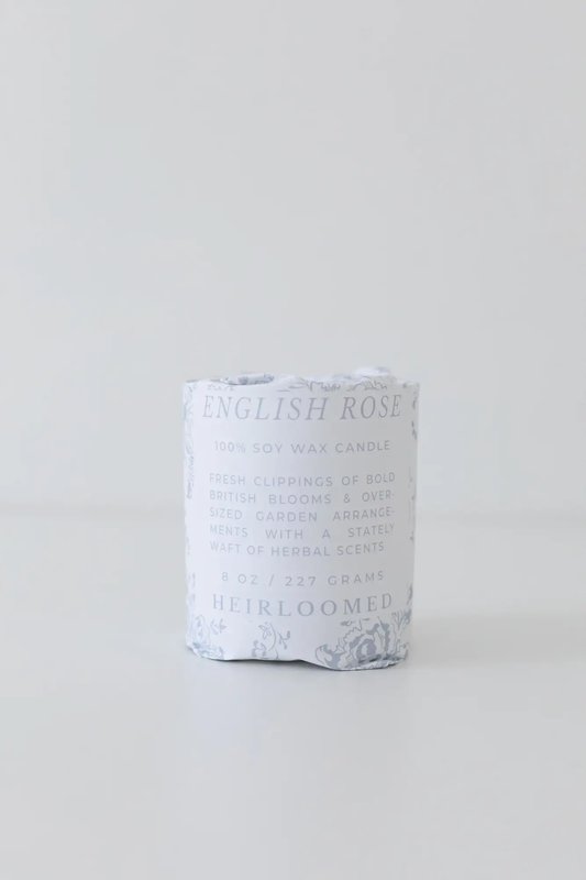 Heirloomed Collection English Rose Wrapped Pattern Candle