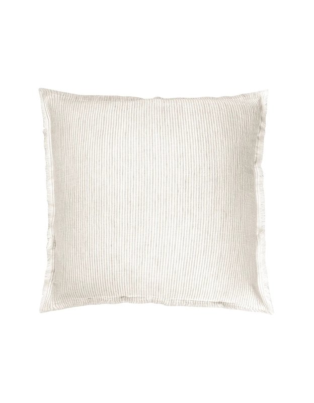 Anaya Home Natural Beige & White Striped 20x20 So Soft Linen Pillow