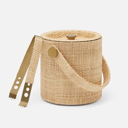 Blue Pheasant Barth Natural Raffia Ice Bucket & Tongs
