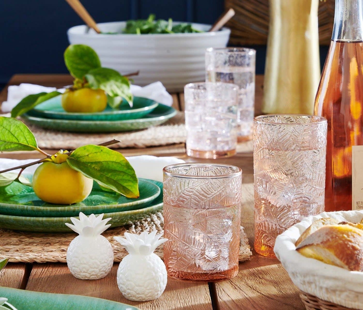 Blue Pheasant Keely White Porcelain Pineapple Salt & Pepper Shakers - Set of 2