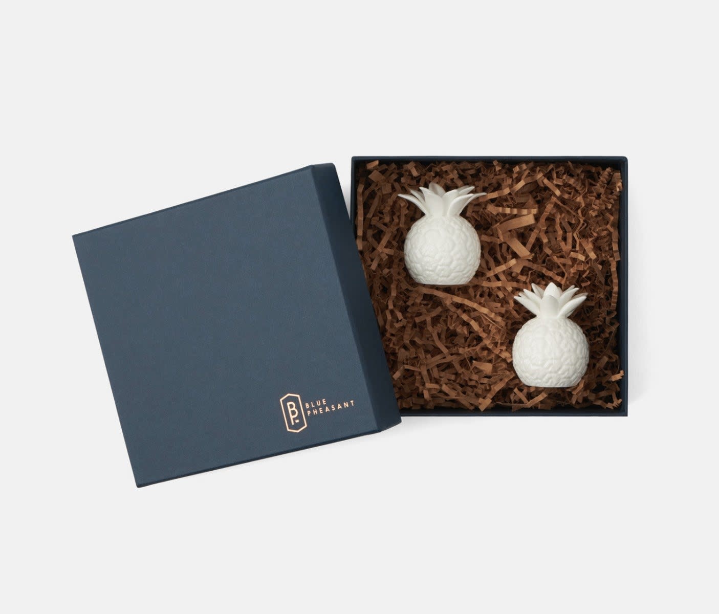 Blue Pheasant Keely White Porcelain Pineapple Salt & Pepper Shakers - Set of 2