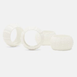 Blue Pheasant Marina White Sea Urchin Napkin Rings - Set of 4