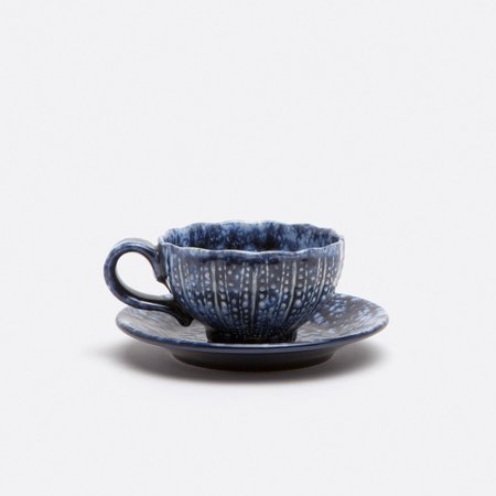 Blue Pheasant Isla Spotted Navy Cup & Saucer