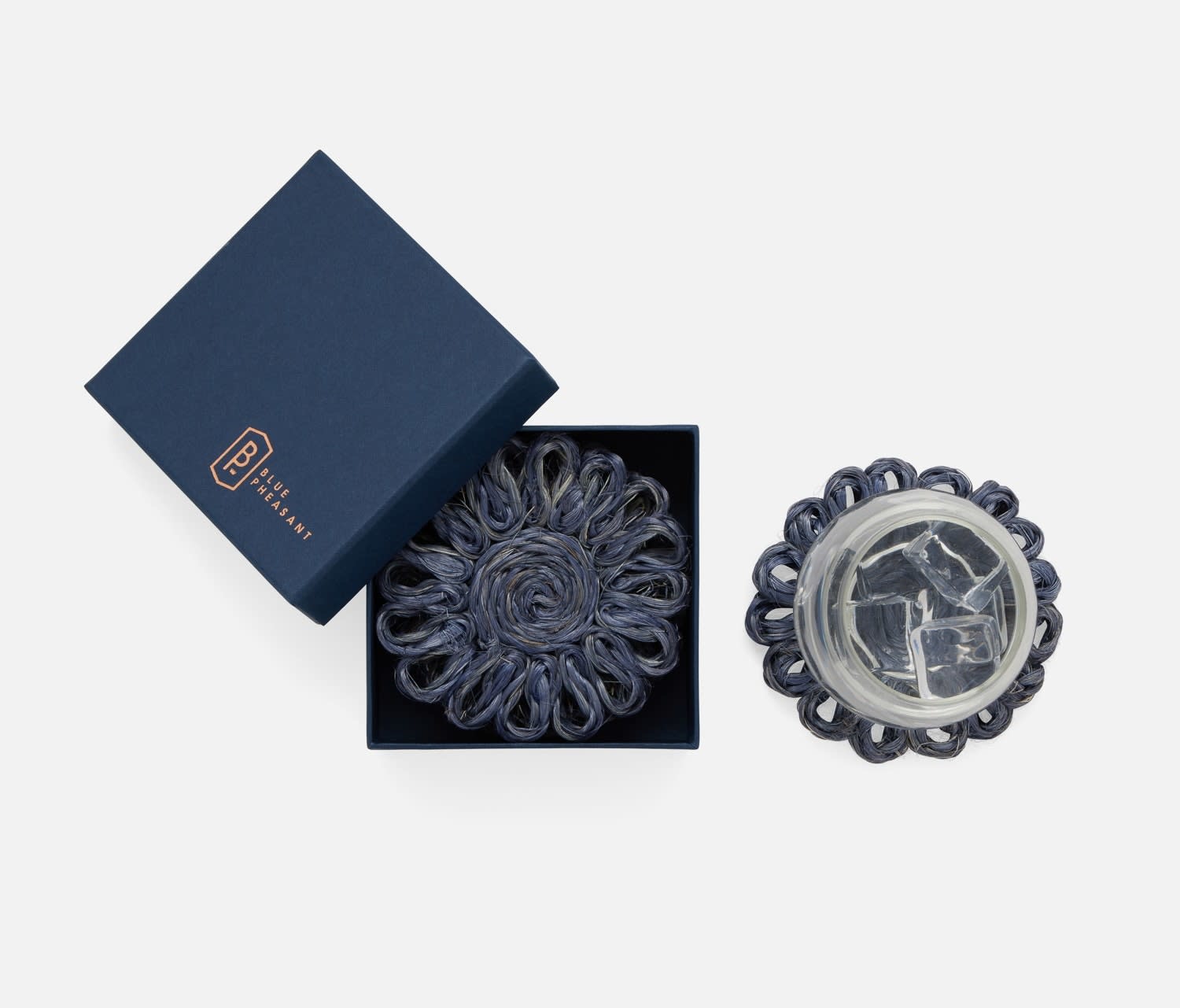 Blue Pheasant Teigan Navy Coasters - Set of 4