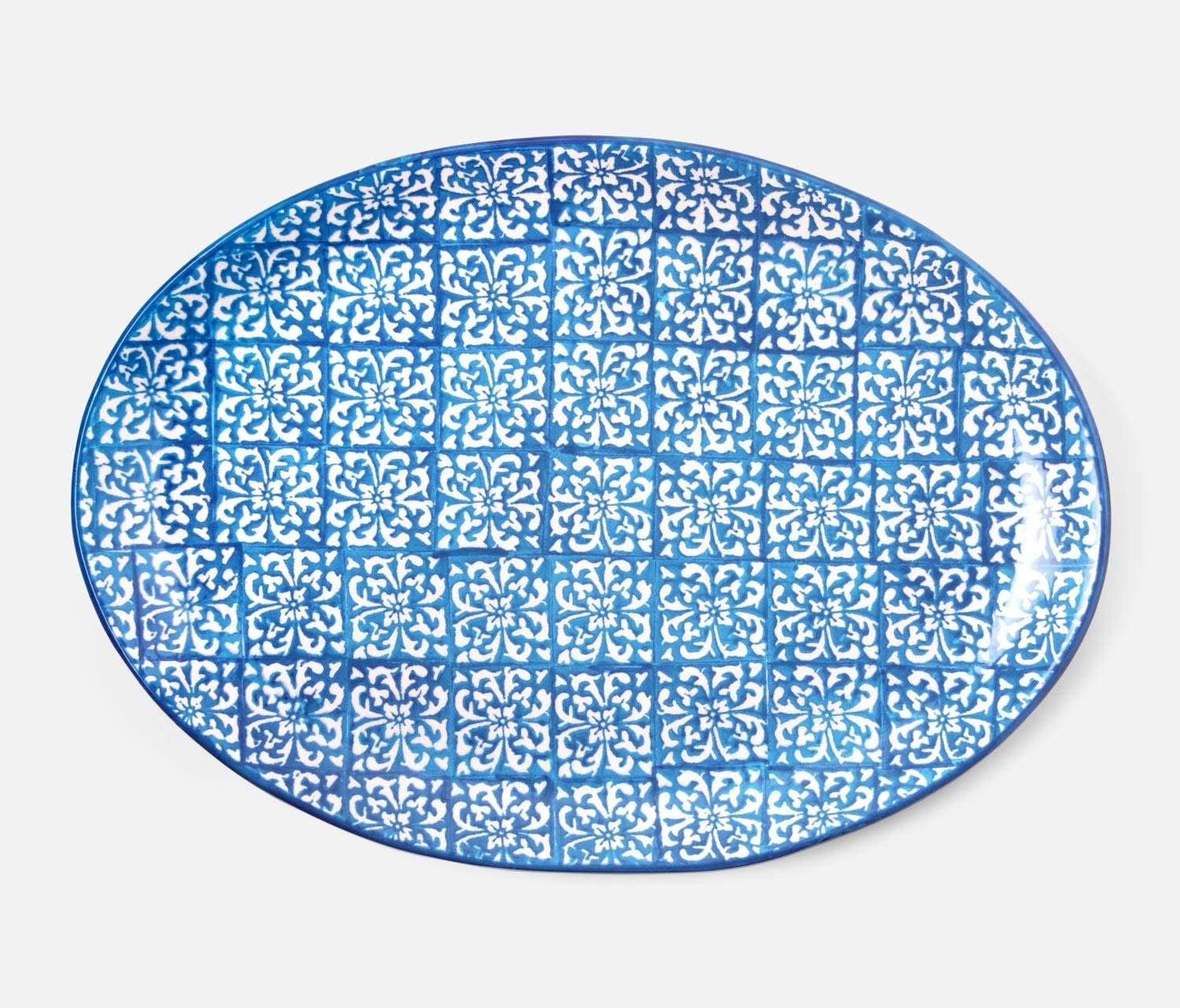 Blue Pheasant Ojai Large Blue Mosaic Serving Platter