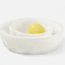 Blue Pheasant White Swirl Serving Bowl