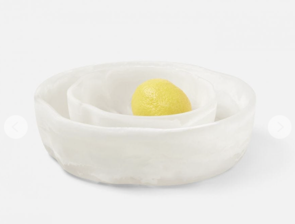 Blue Pheasant White Swirl Serving Bowl