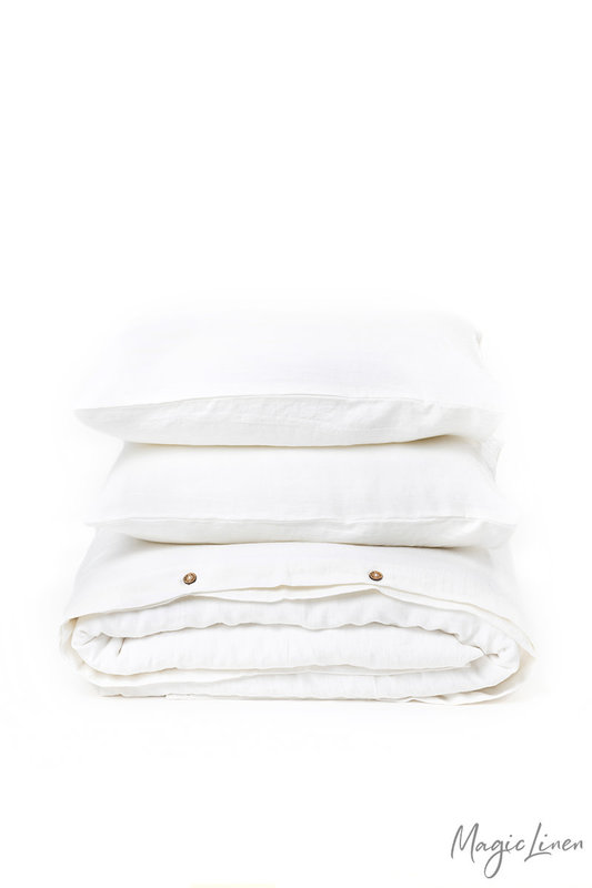 Magic Linen White Linen Duvet Cover Set
