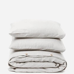 Magic Linen Light Grey Linen Duvet Cover Set