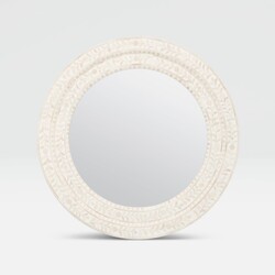 Made Goods Natural Bone/White Resin Mirror 32"D