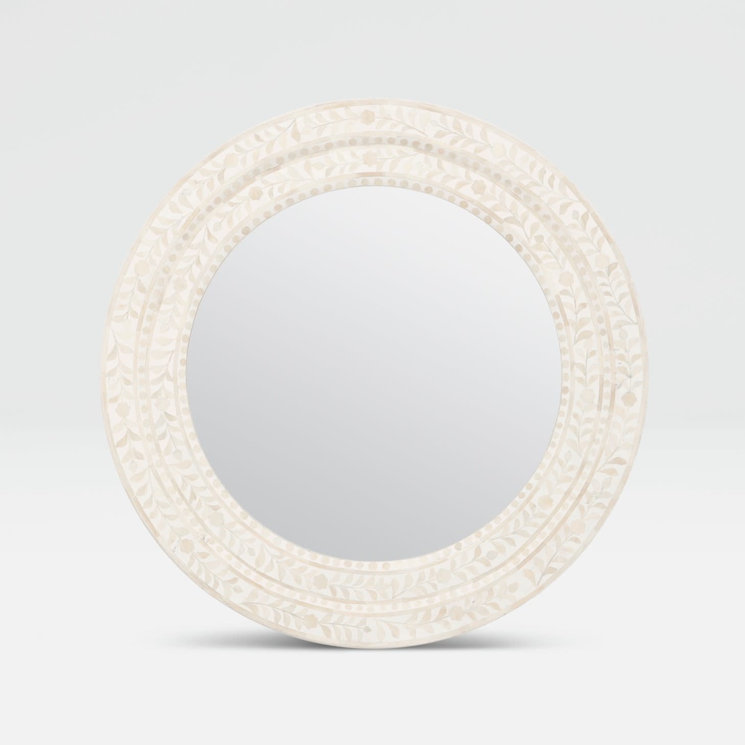 Made Goods Natural Bone/White Resin Mirror 32"D