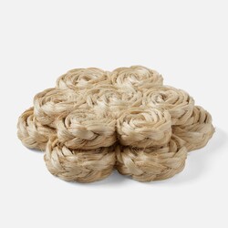 Blue Pheasant Keenan Bleached Abaca Trivets Set of 2