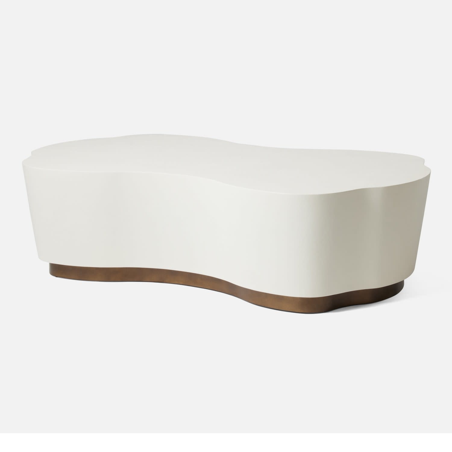 Made Goods Rockwell White Faux Belgian Linen Coffee Table 52''Lx30''Wx17''H