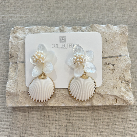 Collected by Farrell La Mer Pearl Cluster Earrings - White