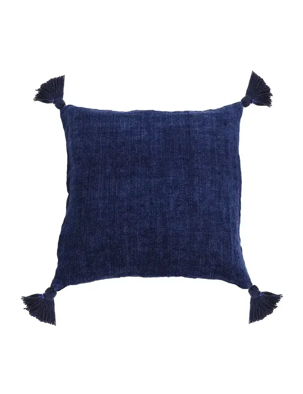 Pom Pom at Home Montauk 20x20 Pillow with Tassels Indigo