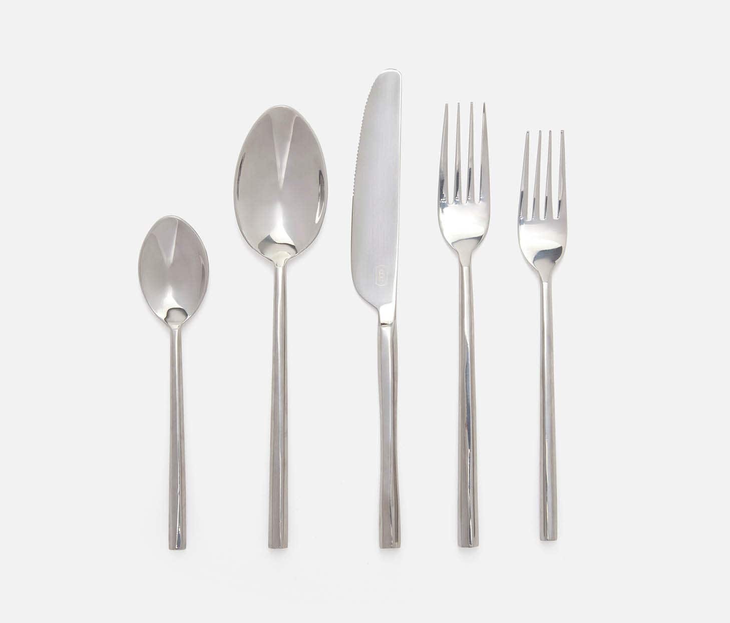 Blue Pheasant Gwen Polished Silver Flatware 5-Piece Set