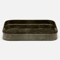 Blue Pheasant Nelson Gray Gloss Rectangular Tray