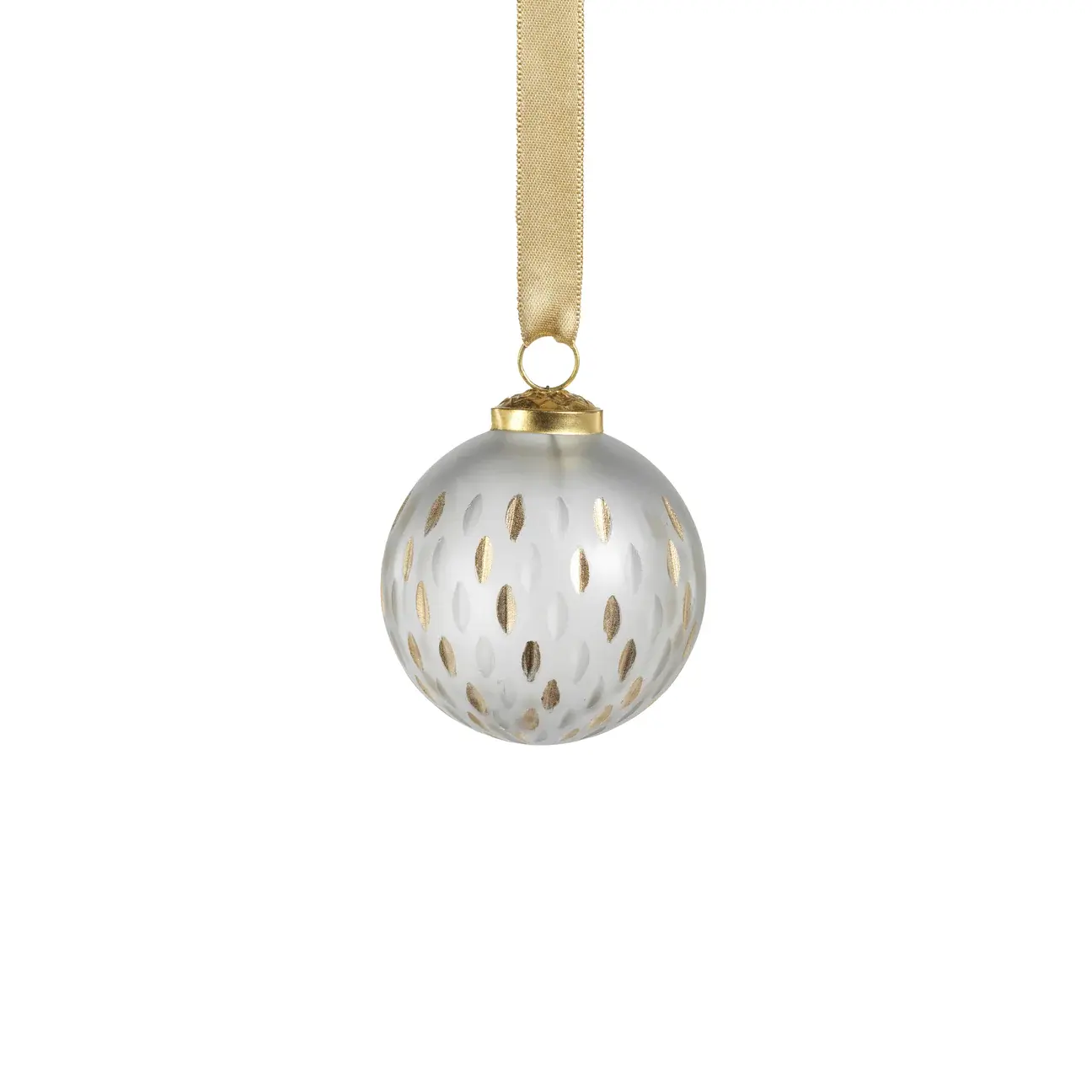 Zodax Frosted & Etched in Gold Glass Ornament