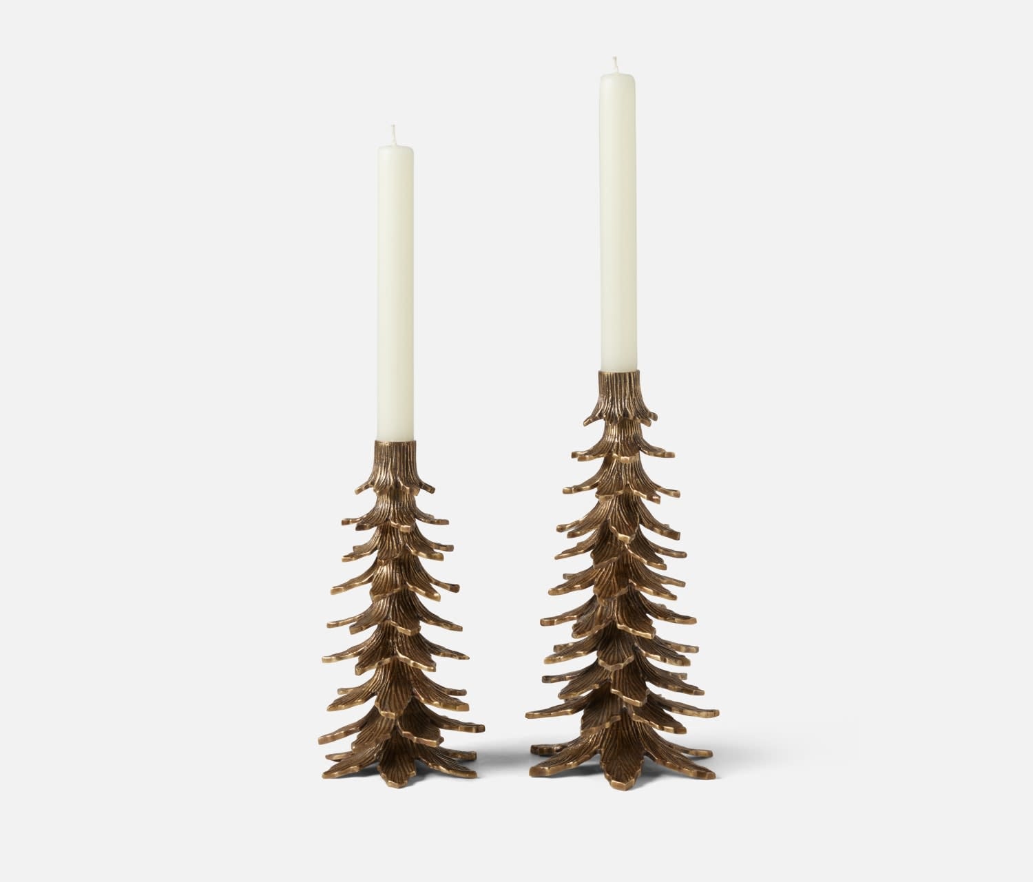 Blue Pheasant Kevin Antique Brass Tree Candle Holder Large - Set of 2