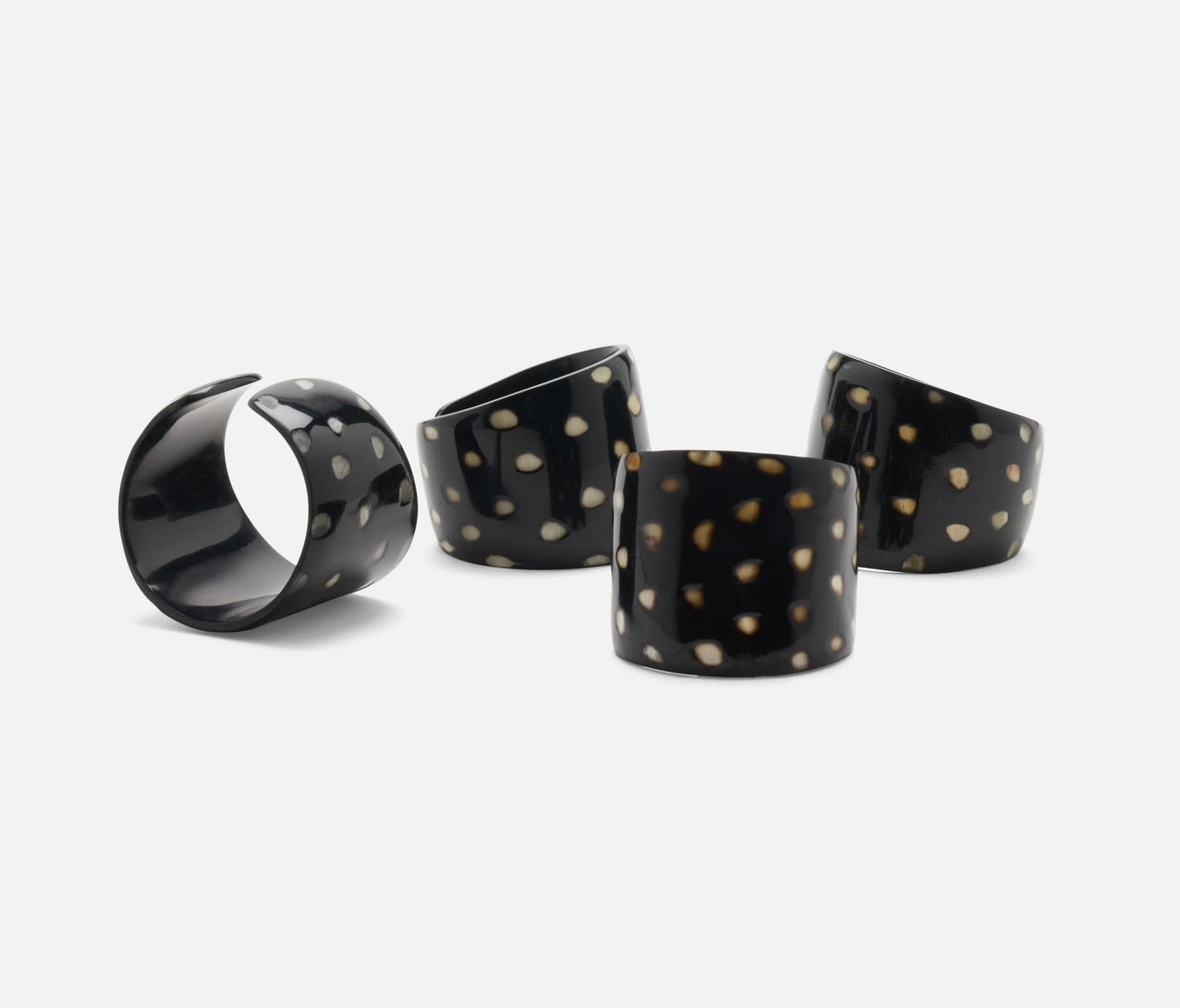 Blue Pheasant Logan Black Napkin Ring Set of 4