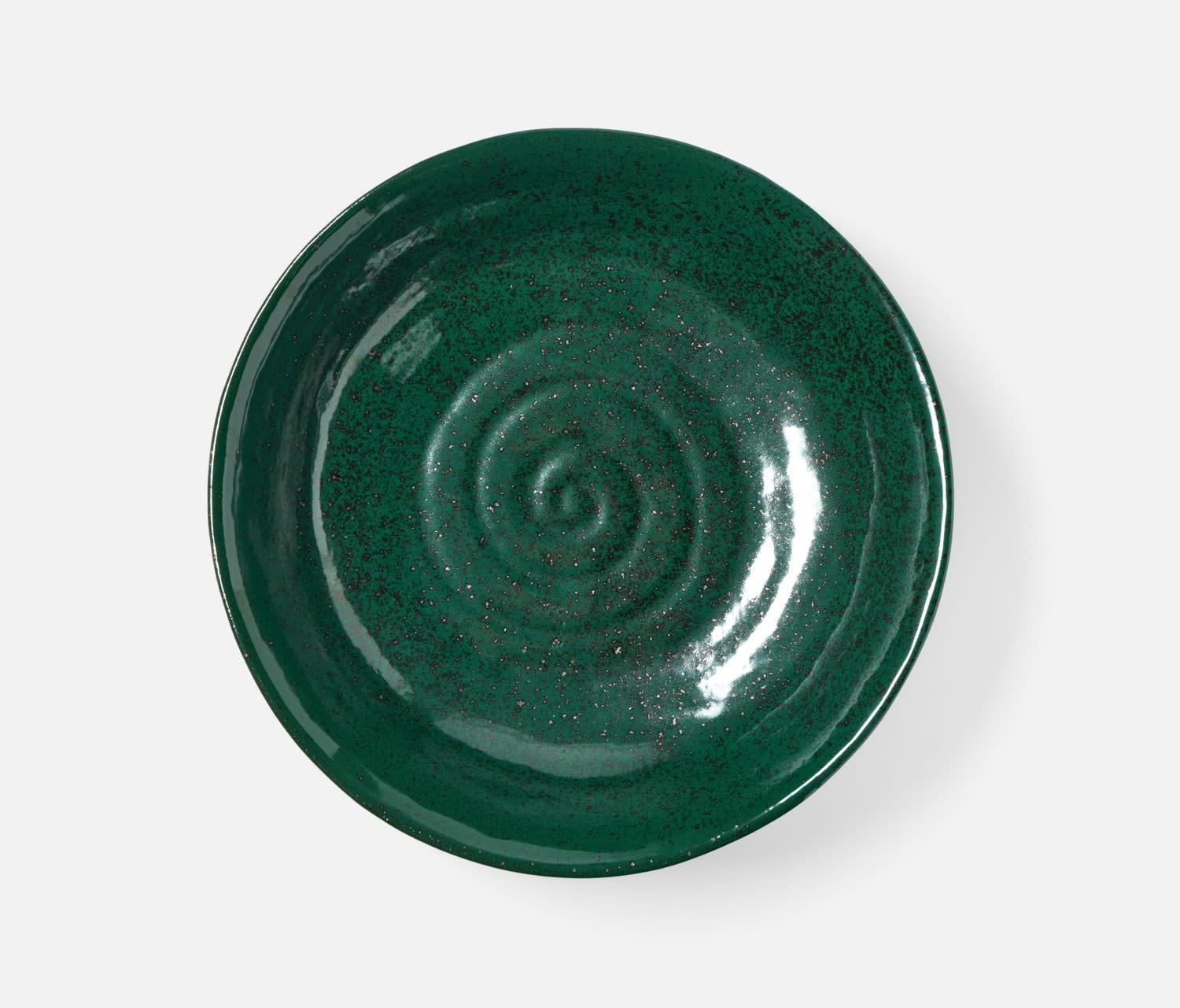 Blue Pheasant Marcus Dark Green Salt Glaze Serving Bowl - Small