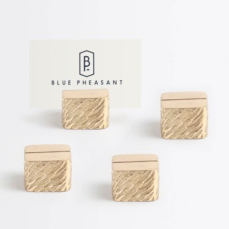 Blue Pheasant Zachary Gold Cube Card Holders