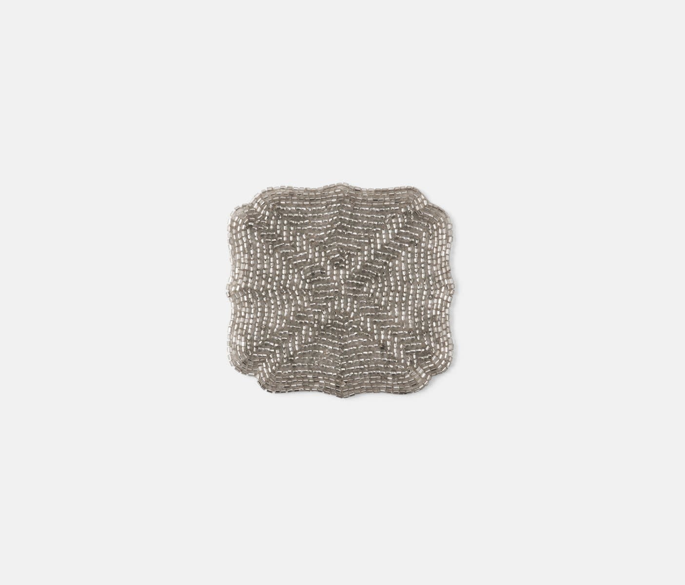 Blue Pheasant Noelle Silver Glass Bead Coaster - Set of 4