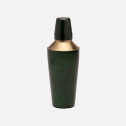 Blue Pheasant Nelson Emerald Gloss Cocktail Shaker - Vellum Leather