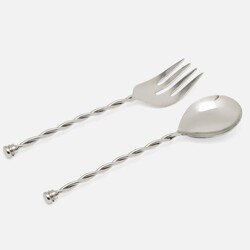 Blue Pheasant Ellis Polished Silver 2-Piece Serving Set