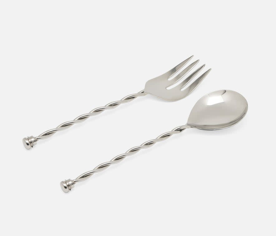 Blue Pheasant Ellis Polished Silver 2-Piece Serving Set