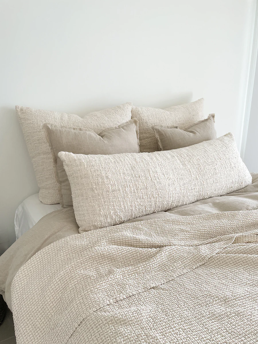 Anaya Home Cool Cotton Waffle Weave Bed Blanket - Ivory