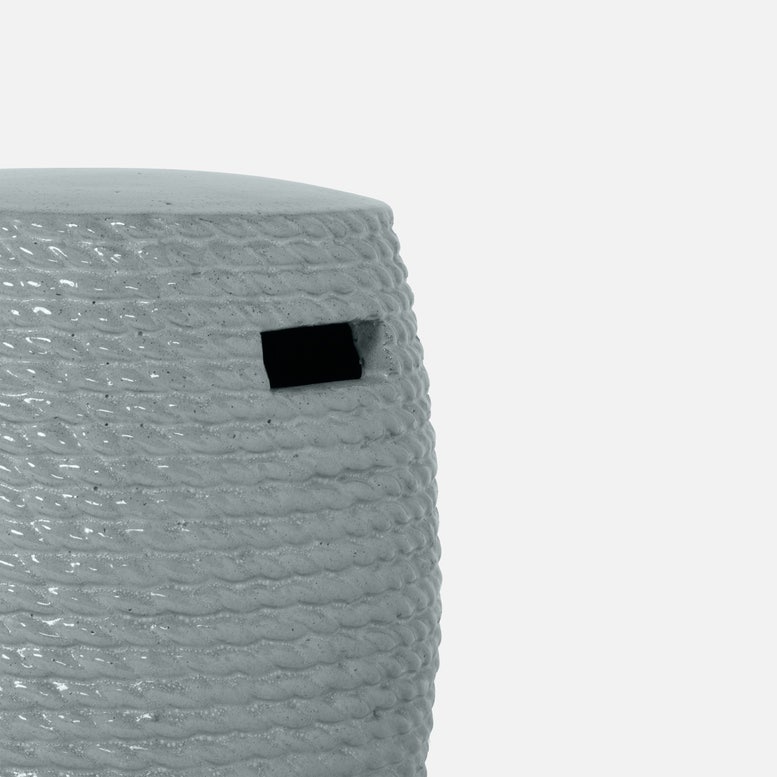 Made Goods Adrian Gray Stoneware Stool 16"D x 19"H