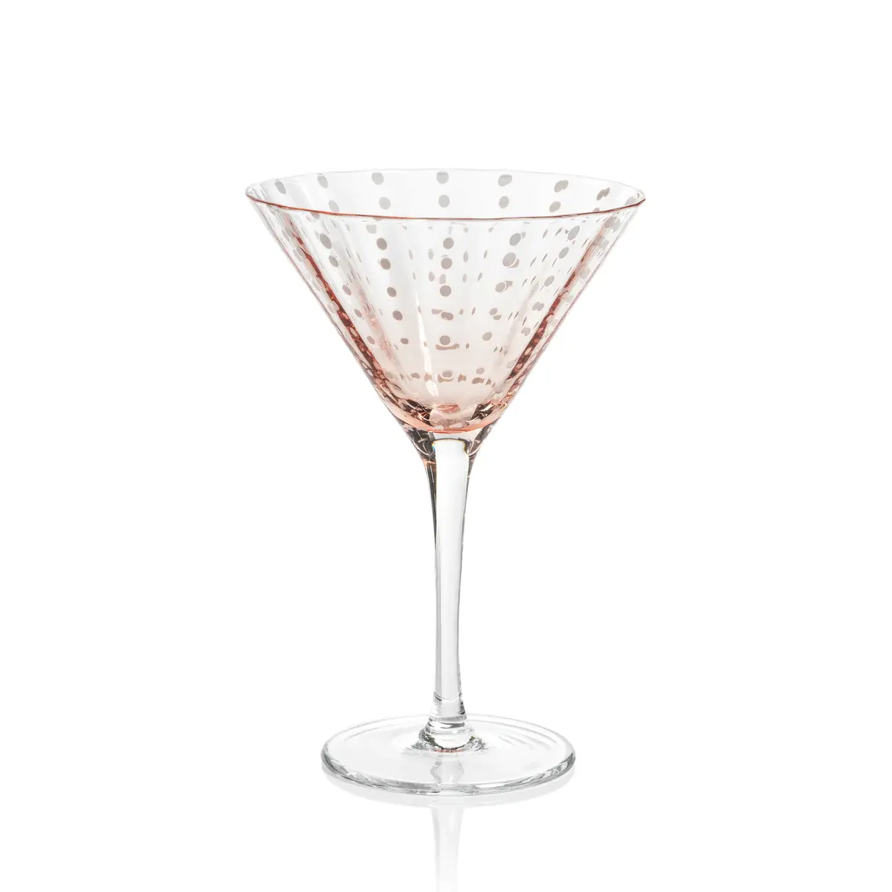 Zodax Portofino White Dot Martini Glass Pink