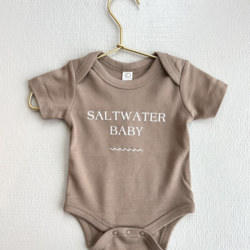 Saltwater House Saltwater Baby Short Sleeve Classic Bodysuit - Truffle
