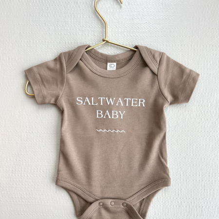 Saltwater House Saltwater Baby Short Sleeve Classic Bodysuit - Truffle