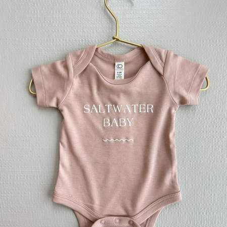 Saltwater House Saltwater Baby Short Sleeve Classic Bodysuit - Blush